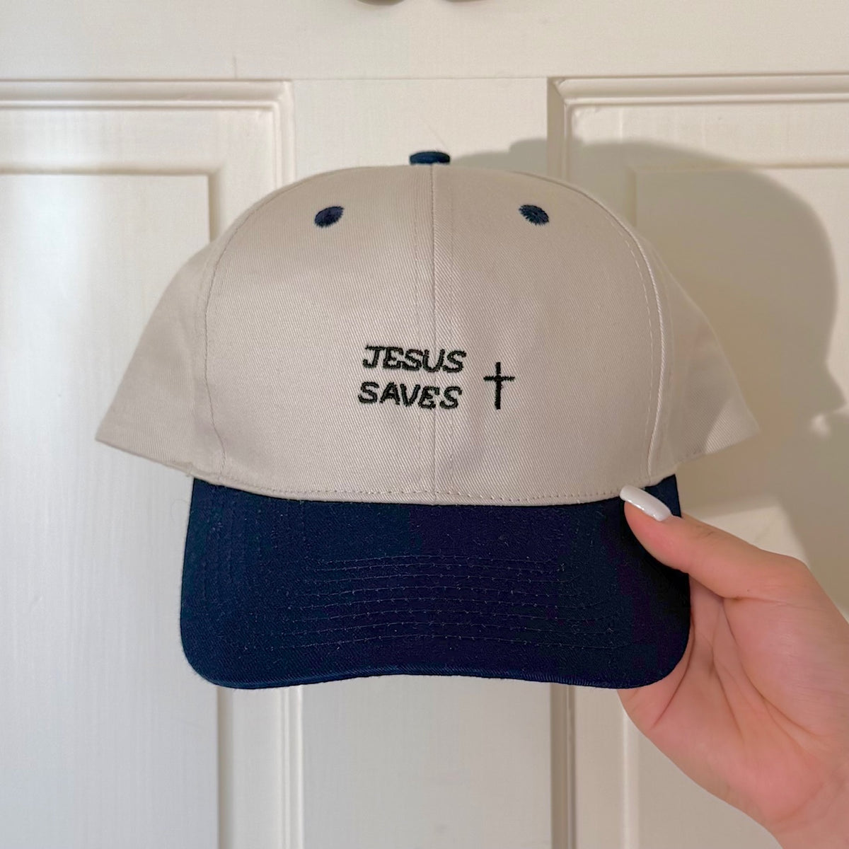 Jesus saves baseball cap